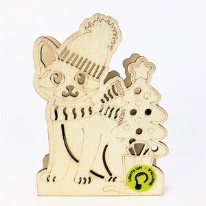 Make Market Wooden LED Cat & Christmas Tree Decor Shape DIY Painting Kids Craft